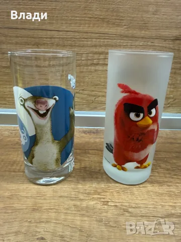 Стъклени чаши Ледена епоха/Angry Bird