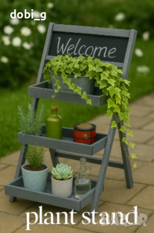 Поставка за цветя, с три нива, снимка 5 - Етажерки - 51036435