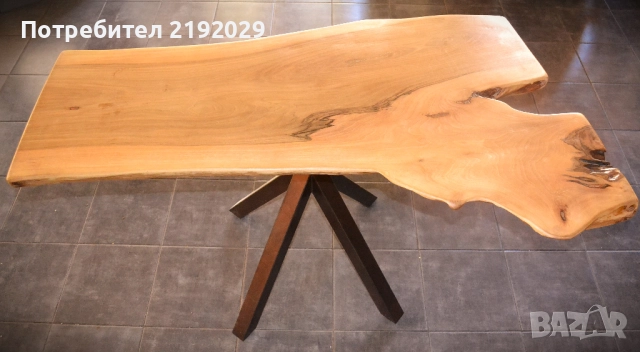 Дървена МАСА масив, Орех, с естествен ръб