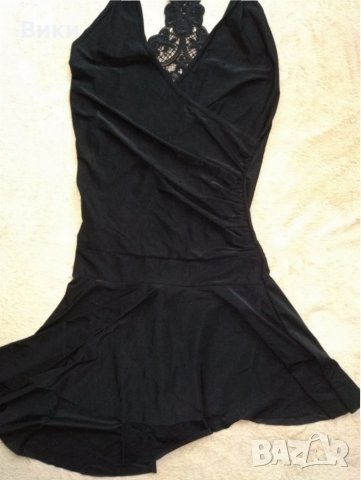 Еластична черна къса рокля с дантелен гръб , снимка 7 - Рокли - 29247871