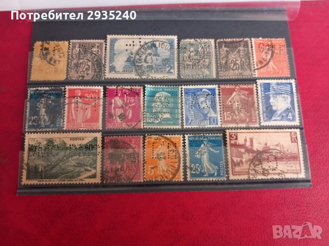 Перфини марки Франция, снимка 2 - Филателия - 42180647