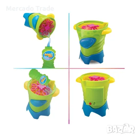 Машина за сапунени балончета Mercado Trade, Със Светлини, Зелен, снимка 4 - Електрически играчки - 50373569