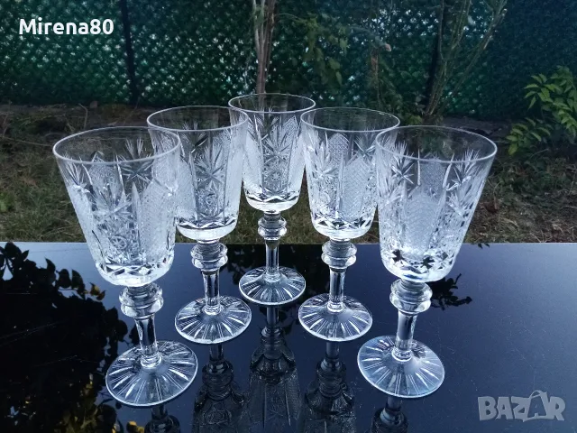 * Ропотамо * - 5 кристални чащи за вино / ракия 