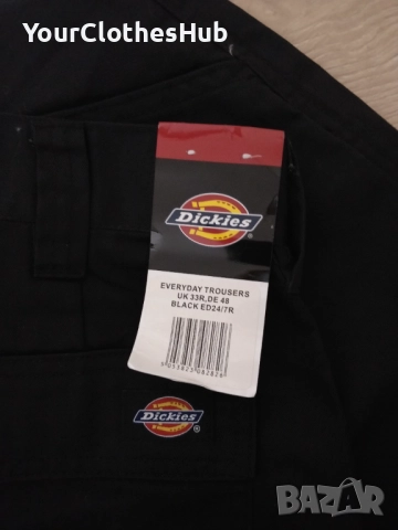 НОВИ Dickies Everyday Trousers UK 33R, DE 48 size Мъжки черни панталони, снимка 4 - Панталони - 52928416