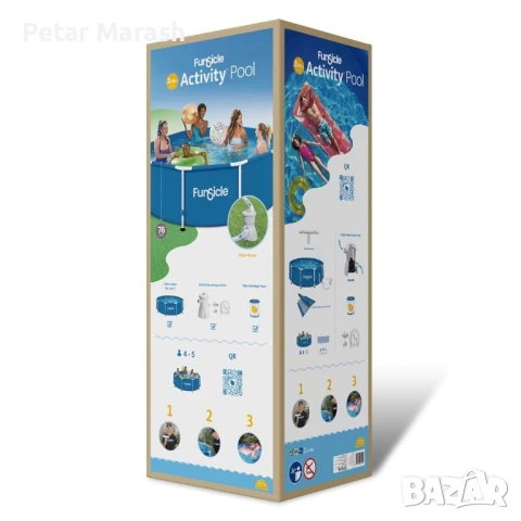 Басейн с метална конструкция Ø305 x 76 см – включена филтърна система, снимка 5 - Басейни и аксесоари - 50960801