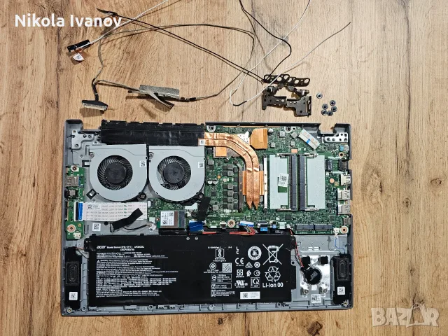 ЗА ЧАСТИ Acer Aspire 5 (LA-M211P / intel core i5 / RTX) платка, батерия, панти, говорители, корпус