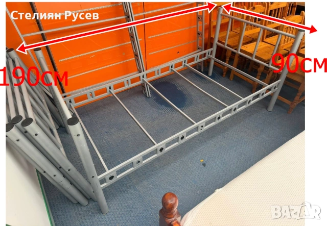 210444 метално единично легло РАМКА  90/190см цена 42 евро или 82,14 лв за брой -190см / 90см широко