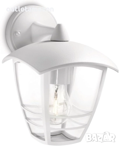 Стенна лампа Philips My Garden Creek, 1 x 60 W, 220 V, бяла 