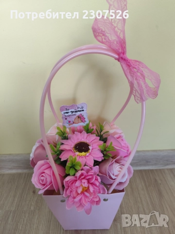 Кошнички с цветя, снимка 5 - Изкуствени цветя - 51584224