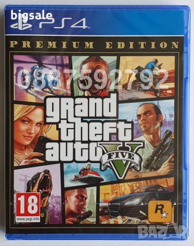 Нов запечатан диск GTA 5 Grand Theft Auto V Premium PS4 Playstation 4 в ...