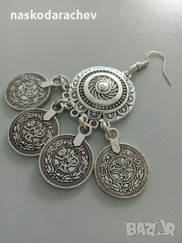 Етно обеци с пендари, снимка 3 - Обеци - 30338957