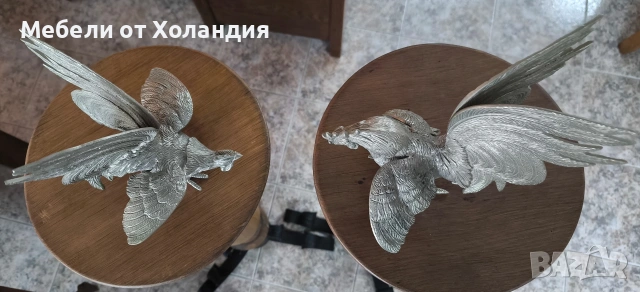 Двойка петли от посребрен калай, снимка 8 - Антикварни и старинни предмети - 53084075