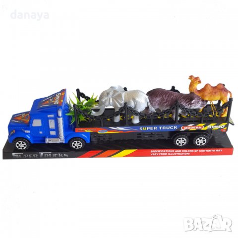 2901 Детски камион с 3 животни, 38см, снимка 1 - Коли, камиони, мотори, писти - 36889297