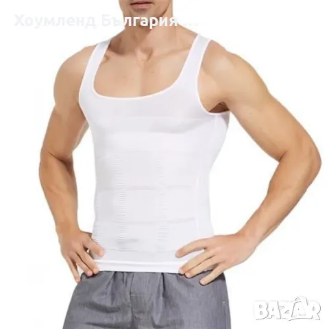 Оформящ потник за вталяване на мъже SLIM FIT - черен или бял, снимка 5 - Спортна екипировка - 50273093