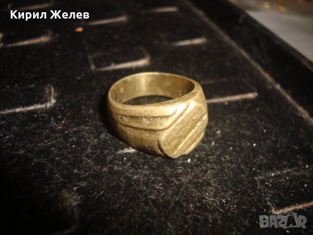 СТАР ПОЗЛАТЕН БРОНЗОВ ПРЪСТЕН ОРНАМЕНТИРАН РЪЧНО МАЙСТОРСКА АРТ ДЕКО ИЗРАБОТКА МАСИВЕН 18274, снимка 4 - Антикварни и старинни предмети - 33866835