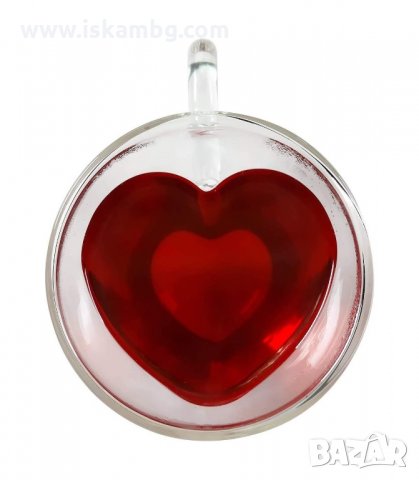 ДВУСТЕННА СТЪКЛЕНА ЧАША ЗА ЕСПРЕСО ВЪВ ФОРМАТА НА СЪРЦЕ, С ДВОЙНО ДЪНО - код 2964, снимка 7 - Чаши - 33905193