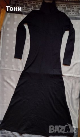 Черна дълга дамска рокля Iltokoni, снимка 1 - Рокли - 34438856
