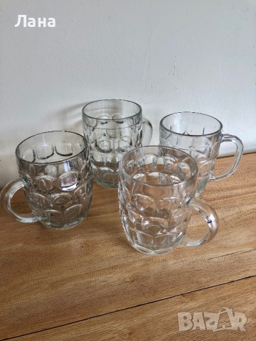 английски 4 стъклени халби за бира, снимка 3 - Чаши - 44569886