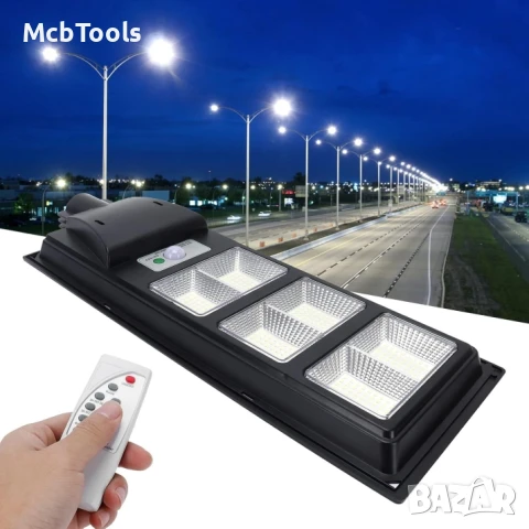 Улична соларна лампа със соларен панел и стойка 300W, 15 000mAh, 6500K, снимка 4 - Соларни лампи - 50789438