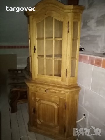 Ъглова витрина масивна дъб внос Германия