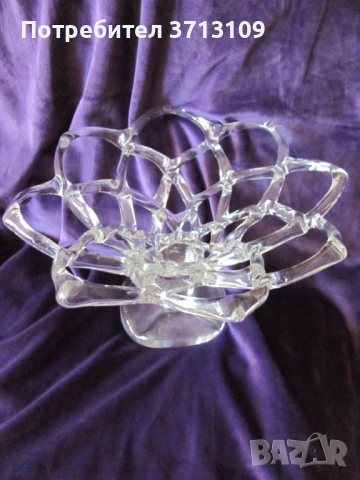 Уникат, Красива кристална фруктиера , ръчна изработка, снимка 2 - Декорация за дома - 51682934