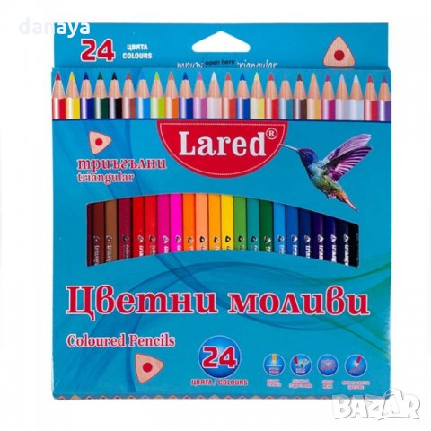1597 Цветни моливи триъгълни Lared 24 цвята