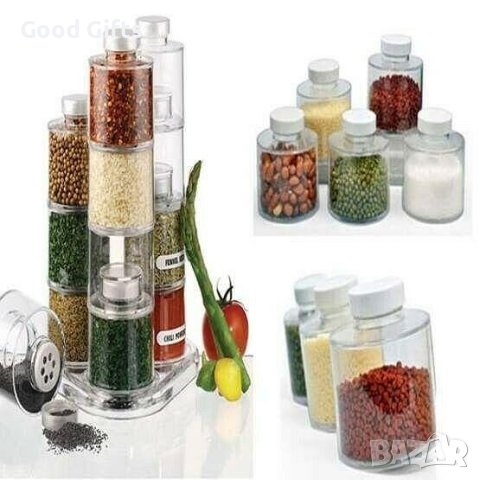 Сет кутии за подправки SPICE TOWER CAROUSEL, снимка 3 - Други стоки за дома - 38093827
