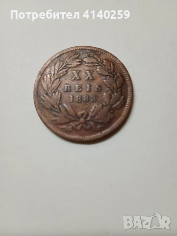 Португалия монета 20 рейса 1883 г 