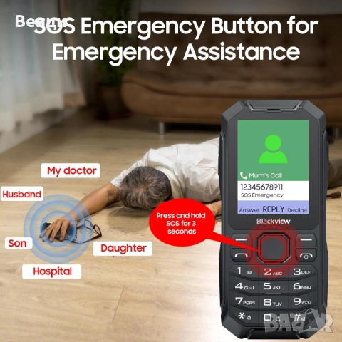 Телефон с копчета Blackview N1000 IP68,IP69K, снимка 5 - Други - 54240301