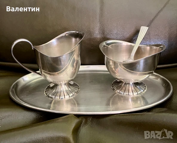 #2502# Сервиращ комплект. Посребряване. Винтидж., снимка 2 - Прибори за хранене, готвене и сервиране - 50447607