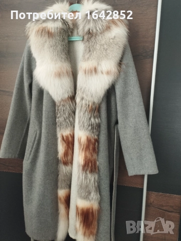 Палто е естествен косъм XL, снимка 2 - Палта, манта - 52940900