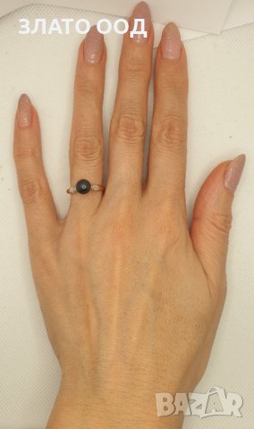 Златни пръстени с естествени перли и диаманти  -18К, снимка 2 - Пръстени - 39790286