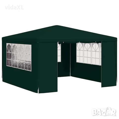 vidaXL Професионална парти шатра със стени 4х4 м зелена 90 г/м²