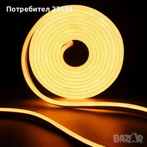 SUCIKORIO 10 м. водоустойчив неонов LED лента 230 V гъвкава светлинна лента – Топло бяло 3000 K