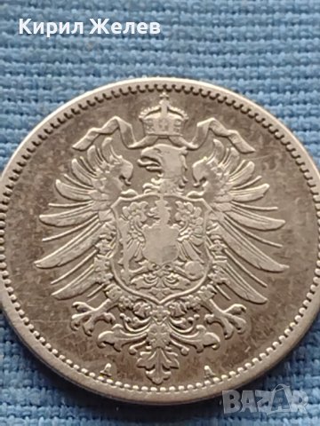 Сребърна монета 0.900 проба 1 марка 1876г. Германска империя Вилхелм първи 39625, снимка 11 - Нумизматика и бонистика - 42752295