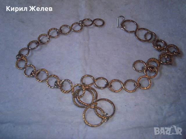 МНОГО КРАСИВА ПОЗЛАТЕНА РЕТРО - АРТ ОГЪРЛИЦА КОЛИЕ 27941, снимка 4 - Колиета, медальони, синджири - 37065362