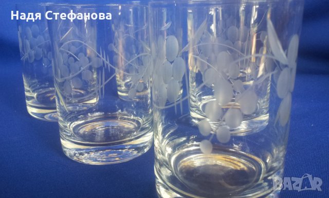 Ретро чаши с гравюра за концентрат, снимка 5 - Антикварни и старинни предмети - 29097325