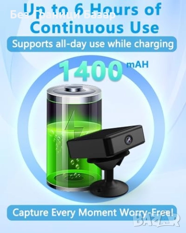 Нова Мини Скрита Камера 4K с 64GB, Магнитен Монтаж, Нощно Виждане дом, снимка 6 - IP камери - 52257253