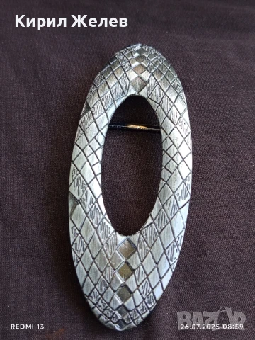 Дамска катарама тока за колан метална на ромбове сребрист цвят 15094, снимка 4 - Колани - 51145845