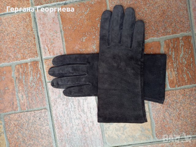 Дамски ръкавици естествен велур, снимка 7 - Шапки - 23746865