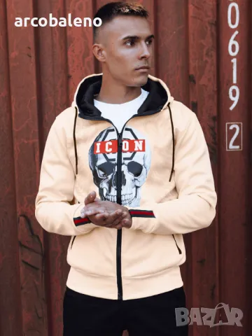 Мъжки суичър с качулка и цип, 3цвята , снимка 6 - Суичъри - 47822750