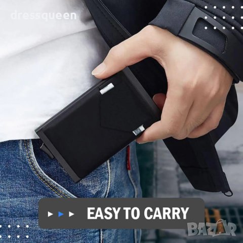 4046 ЧЕРЕН Портфейл и картодържател с бутон с цел изкачване на картите, снимка 2 - Портфейли, портмонета - 42167611