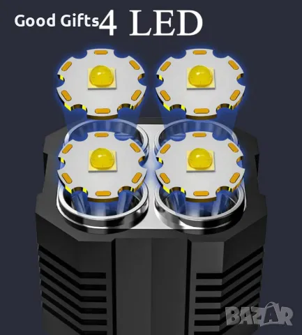 Акумоларторен LED фенер, 2W LED + 3W CОВ студено бяло (6000K), снимка 2 - Други - 50209305