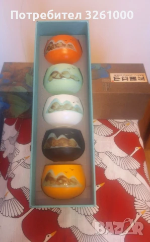 Подаръчен комплект от 5 чаши за чай или кафе, снимка 3 - Чаши - 51152319