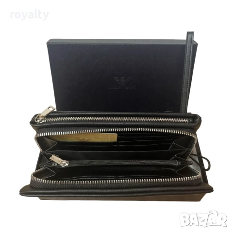 Emporio Armani ЕСТЕСТВЕНА КОЖА Мъжко Клъч Портмоне , снимка 3 - Портфейли, портмонета - 52854428