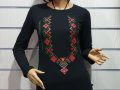 Нова дамска блуза с дълъг ръкав с трансферен печат Шевица, Етно мотив, България, снимка 5