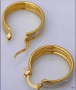 Разкошни обеци халки от 9к попълнено бяло и жълто злато 20 лв., снимка 2