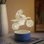 Холограмна 3D LED лампа Мотокрос-дистанционно управление 16 цвята+други режими на управление, снимка 3