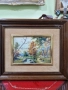 Прекрасна антикварна авторска картина емайл , снимка 3