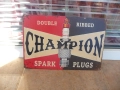 Метална табела Champion запалителна свещ стартер искра старт реклама ретро гараж сервиз ремонт коли, снимка 1